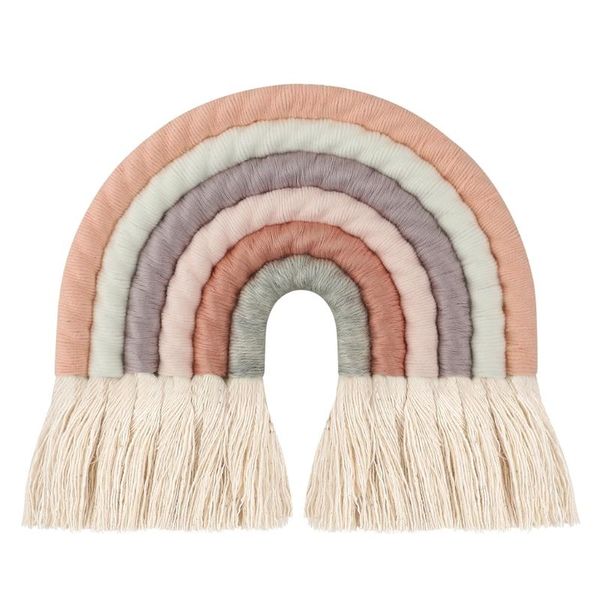 

decorative objects & figurines ins hand-woven rainbow wall hanging ornaments nordic baby bed kids room decoration nursery decor po props