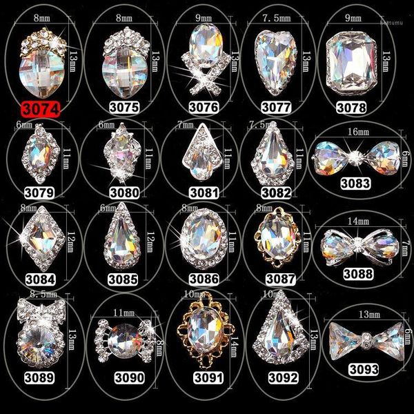 

5pcs crystal ab volcano nail rhinestone alloy art decorations diy glitter k9 3d jewelry supplies1, Silver;gold