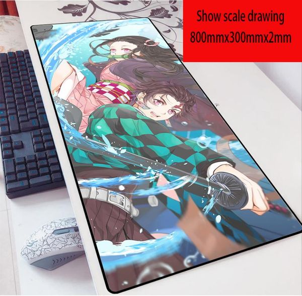 

mouse pads & wrist rests anime demon slayer pad hd print computer gamer locking edge mousepad xxl keyboard pc mice mats for csgo