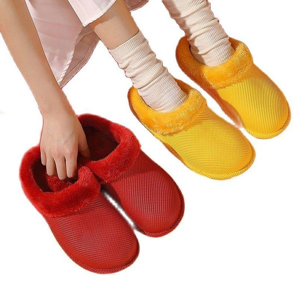 

slippers 2021 jjarycorn waterproof and anti-dirty winter warm cotton for men women size 36-47 with good quality, Black