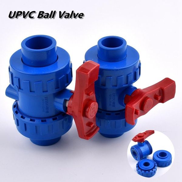 

1pc 20 25 32 40 50 63mm blue pvc ball valve union aquarium water pipe connector plumbing hose fittings slip shut watering equipments