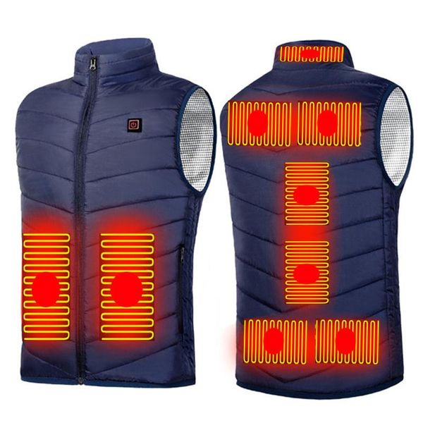 

usb rechargeable women's vest for bike hunting 9 heating zones ladies electric heated coats waistcoat clothing, Black;white