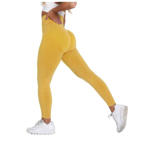 

women's leggings 2021 seamless pure color hip-lifting sports fitness running high-waist pants trousers for women, Black