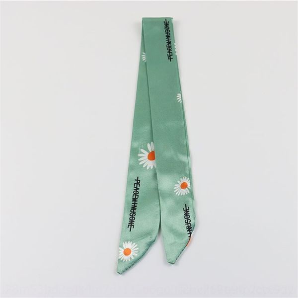 

eZK 2020 south koea sping and autumn net hai scaf ed same small daisy scaves women's cavat decoative fashion scaf naow ties long hairband r, Black;gray