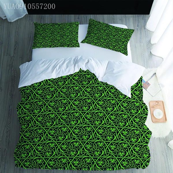 

bedding sets soft adults set green luxury pattern printing duvet cover for home decor bed children textiles 2/3 pcs