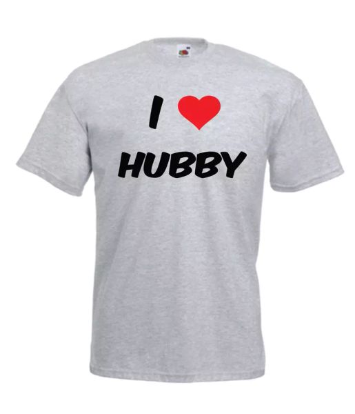 

i love my hubby mens women funny t-shirt birthday christmas gift, White;black