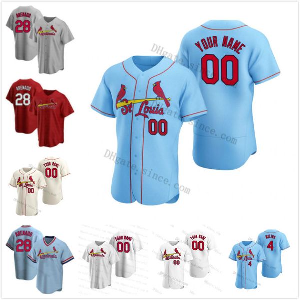

st. louis custom jersey 4 yadier molina 28 nolan arenado 46 paul goldschmidt ozzie smith paul dejong s-6xl baseball jerseys men women kids, Blue;black