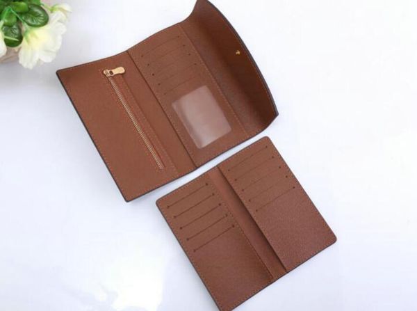 

2021 2pcs/set emilie wallet purse designer womens button long card pouch round coin purses zippy brown waterproof canvas m60697, Red;black