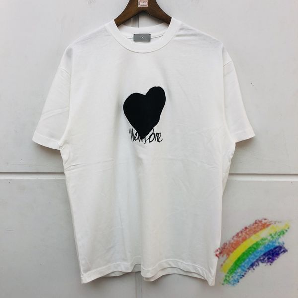 

men's t-shirts leather heart pattern we11done t-shirt men women embroidery tee oversize 9vun, White;black