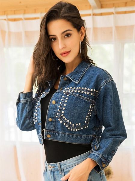 

women's jackets fashion spring clothing elegant lady short denim coat slim fit long sleeve cowgirl casual streetwear jean, Black;brown