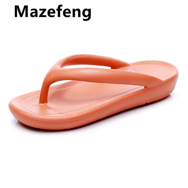 

mazefeng 2021 summer slippers women massage durable flip flops beach sandals female wedge shoes striped lady room 35-44, Black