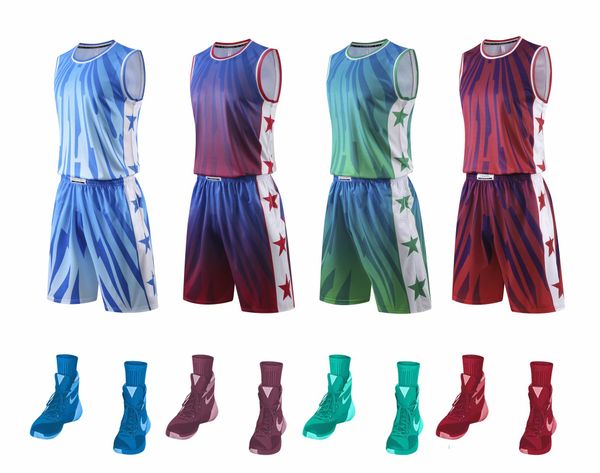 

men's youth jerseys men basketball jersey personalized number name comfortable lightweight breathable wear-resistant and wrinkle resist, Black;red