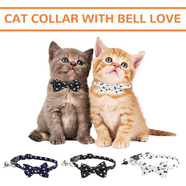 

cat collars & leads small animals kitten cute pattern accessories cotton plaid collar bowknot detachable bell pet supplies ring