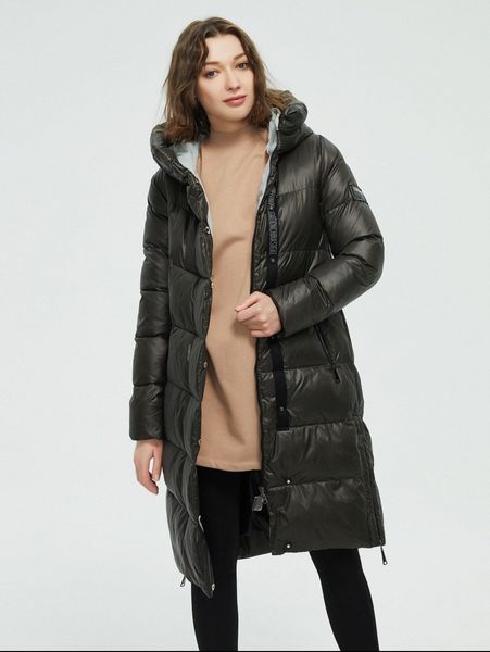 

colorblock lining single breasted letter patched hooded winter coat 12uc#, Black