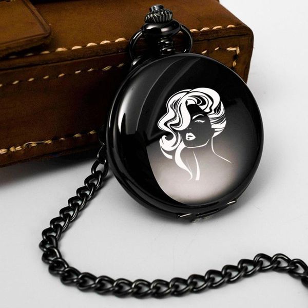 

pocket watches beauty engrave text gifts for man clock fob chain smooth steel watch vintage roman number dial pendant, Slivery;golden