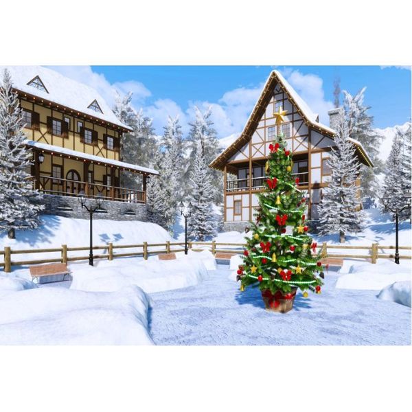 

party decoration christmas ball lights backdrop snowflake pine cone gift box background family vacation pography props