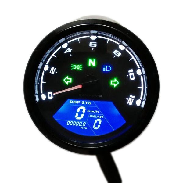 Motorrad-Drehzahlmesser, Geschwindigkeits-Kilometerstand mit LED-Hintergrundbeleuchtung, 12 V, Motorrad-Kilometerzähler, Tachometer, Anzeige der Geschwindigkeit