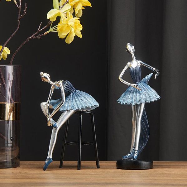 

ballet miniatures figurines abstract art dancer girl ornament statue ballerina resin sculpture model home office decor craft decorative obje