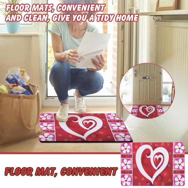 

carpets home love heart print entrance indoor welcome floor mat valentine's day decor doormats living room carpet#g30