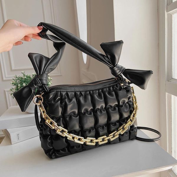 

evening bags luxury folds pu leather crossbody for women 2021 winter designer chain shoulder handbags and purses female small totes 7708