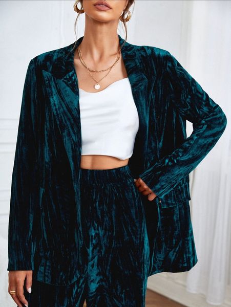 

peak collar velvet blazer x8ay#, White;black