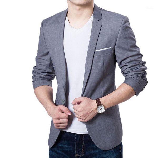 

men's suits & blazers spring autumn arrival fashion blazer mens casual jacket solid color cotton men classic suit jackets coats, White;black