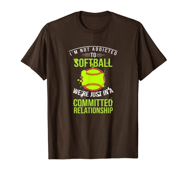 

cool funny addicted softball committed relationship t-shirt, White;black