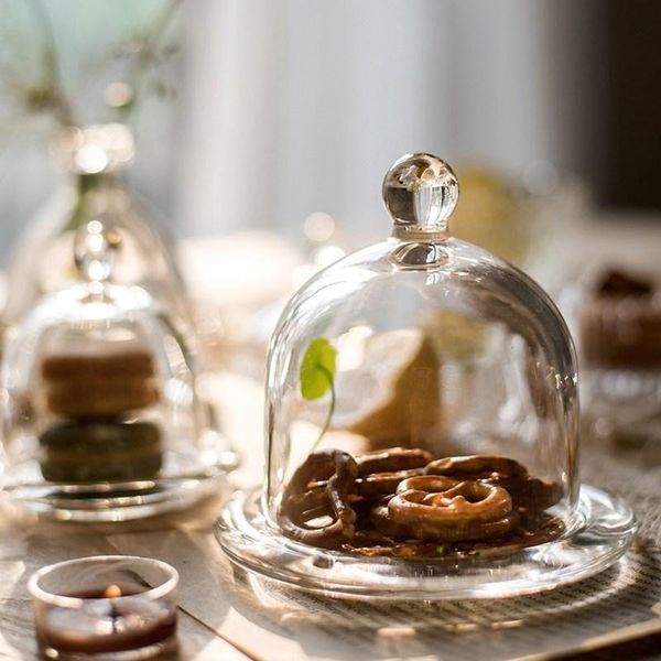 

storage bottles & jars european-style high-end glass candy jar creative dessert ice cream window secoration transparent with lid bottle