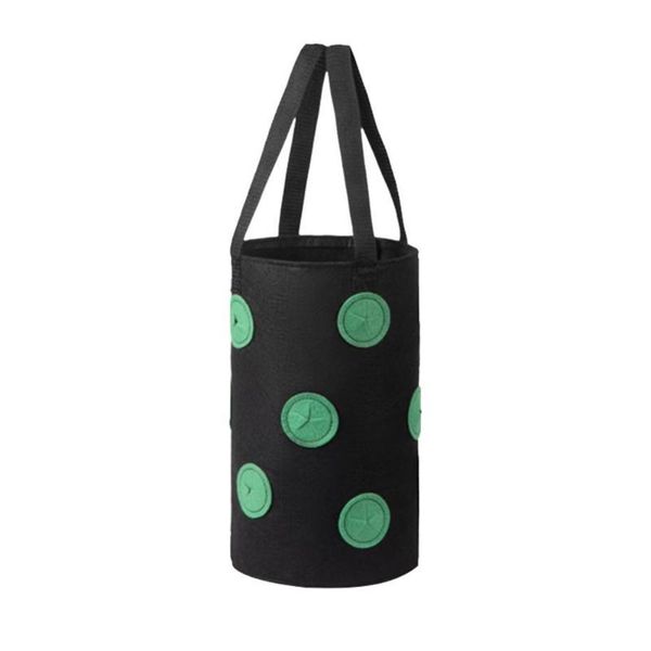 

strawberry grow bag hanging plant container breathable fabric 13 holes with handles for fruits flowers vegetables planters & pots