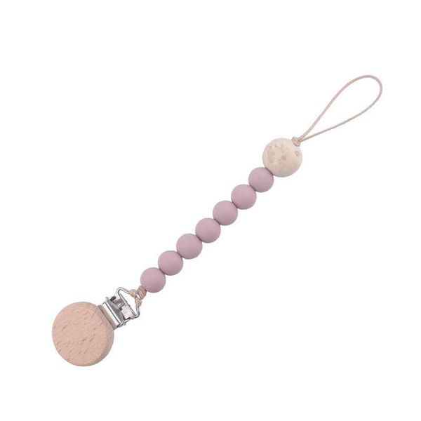 

baby pacifier holders chain clips natural wooden silicone teething beads newborn teeth practice toys infant feeding kids chew toy love acces