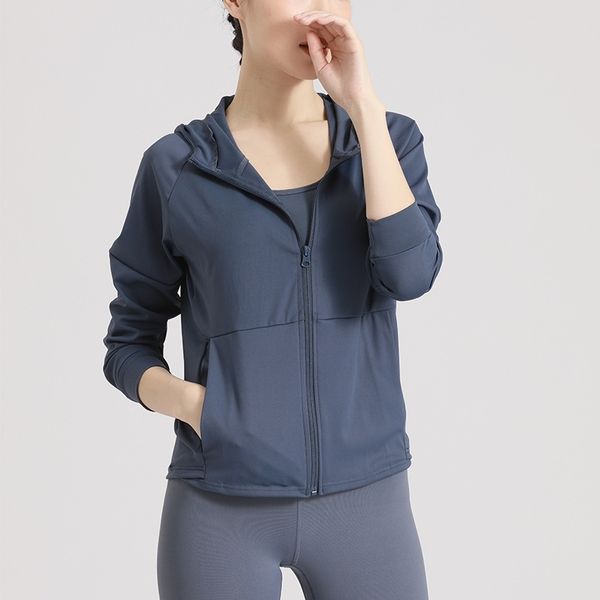 

women's hooded cardigan blouse quick drying breathable loose fitness running yoga suit sports coat, Black;brown