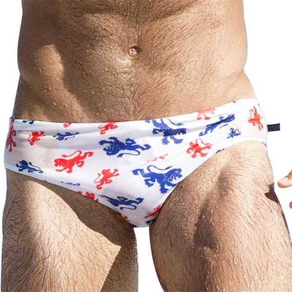 

plus size low waist printing men's boxer briefs swimming swim shorts trunks swimwear pants beach shorts 210515