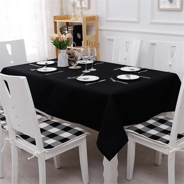

byetee black tablecloth simple modern el solid color table cloth rectangular cotton linen fabric cover for kitchen