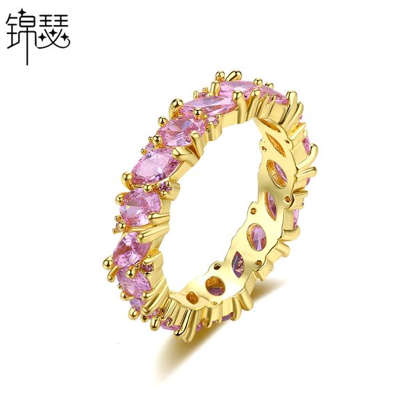 

925 sterling silverboutique zirconium diamond ring anrong women's punk geometric hip hop 2021 personalized fashion korean, Golden;silver