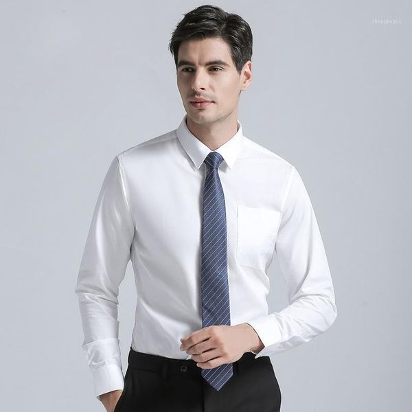 

2021 men's business suits shirt men fashion solid color mens shirts cotton blend long sleeves regular fit dress, White;black