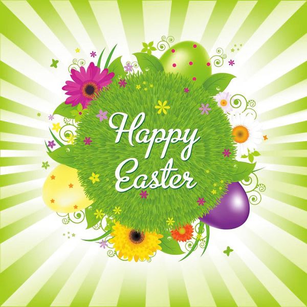 

party decoration happy easter backdrop cartoon green grass and eggs pography background family decor po booth studio prop