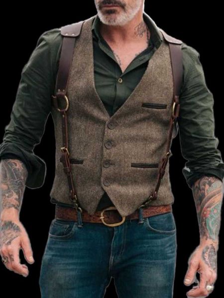 

men's vests european and american fashion steampunk vest man casual sleeveless wedding jacket costum waistcoat, Black;white