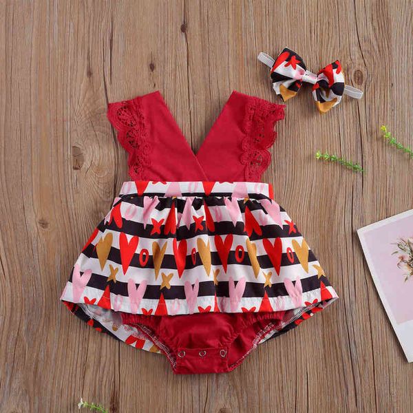 

pudcoco newborn baby girl clothes sleeveless lace ruffle striped print romper jumpsuit headband 2pcs outfits sunsuit summer g220223, Blue