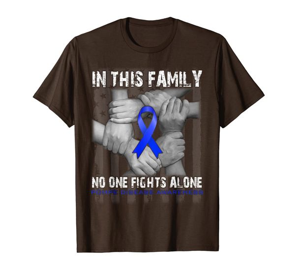 

in this family no one fights alone pompe disease awareness t-shirt, White;black