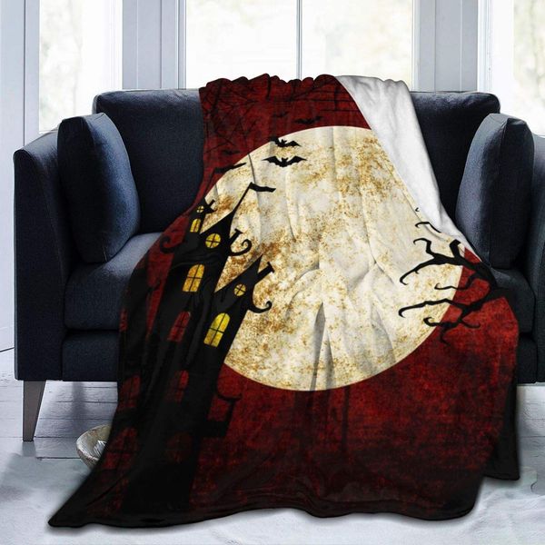 

halloween bloody red throw blanket ultra soft cozy thick bed adults micro fleece for sofa couch bed chair office flannel