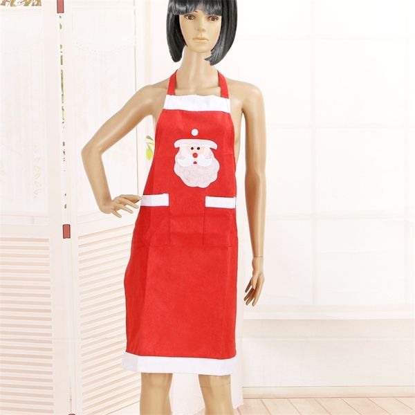 

rwq2 dress elderly decal christmas apron various double pocket apron decorations