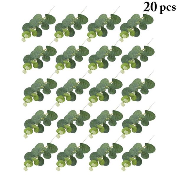 

decorative flowers & wreaths 20pcs artificial eucalyptus stems simulation leaves desk ornaments faux plant branches greenery wedding party h