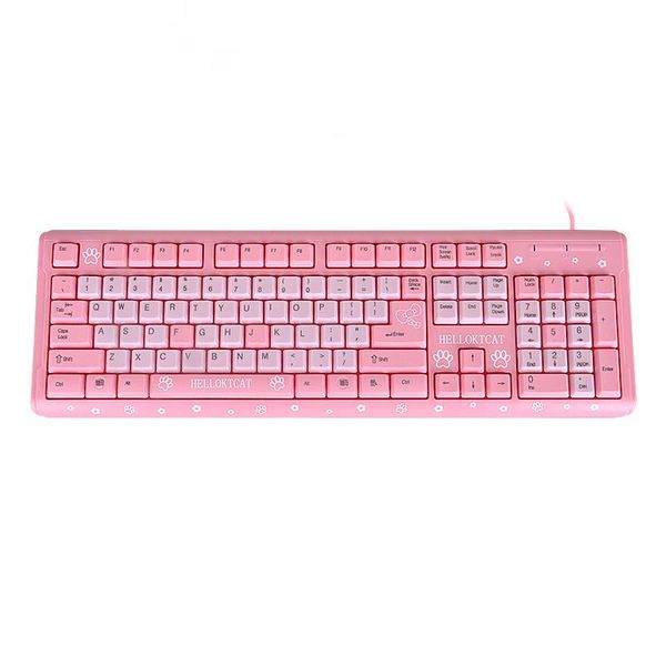

keyboards pink ktcat keyboard usb wired cute girls ultra-thin computer for desktop