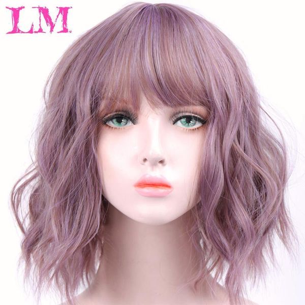 

14 inches natural pink curvy in hairheat-resistant real swiss lace front wig human hair wig baby hair black women