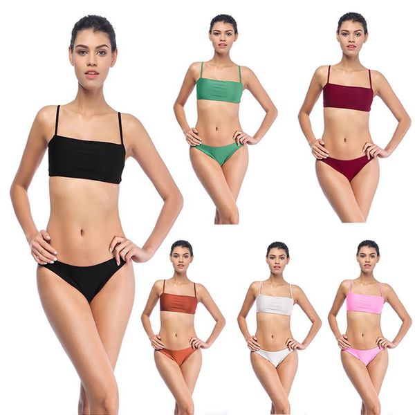 

women's swimwear 2021 black micro bikini low waist thong women push up bathing suits solid color set swimsuit, White;black