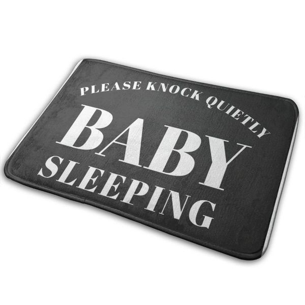 

please knock quietly baby sleeping doormats door mat carpet non-slip floor ultra absorbent front mats entryway rugs carpets