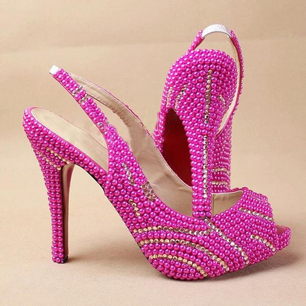 

handmade lovely woman bridal shoes fashion imitation pearl wedding dress lady crystal party prom, Black