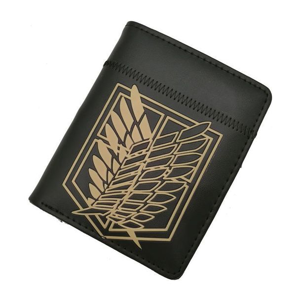 

anime attack on titan black wallets wing of liberty zipper purse, Red;black
