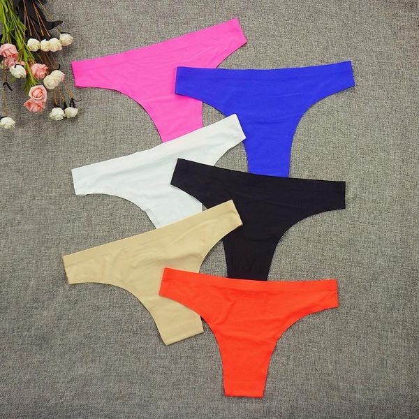

women's panties 6 pcs lot g string thong underwear women solid color lingerie feminina panty low rise briefs minimalism, Black;pink