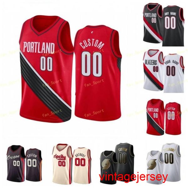 

city earned edition custom printed enes 11 kanter jusuf 27 nurkic robert 23 covington anfernee 1 simons basketball jerseys men women kids, Black